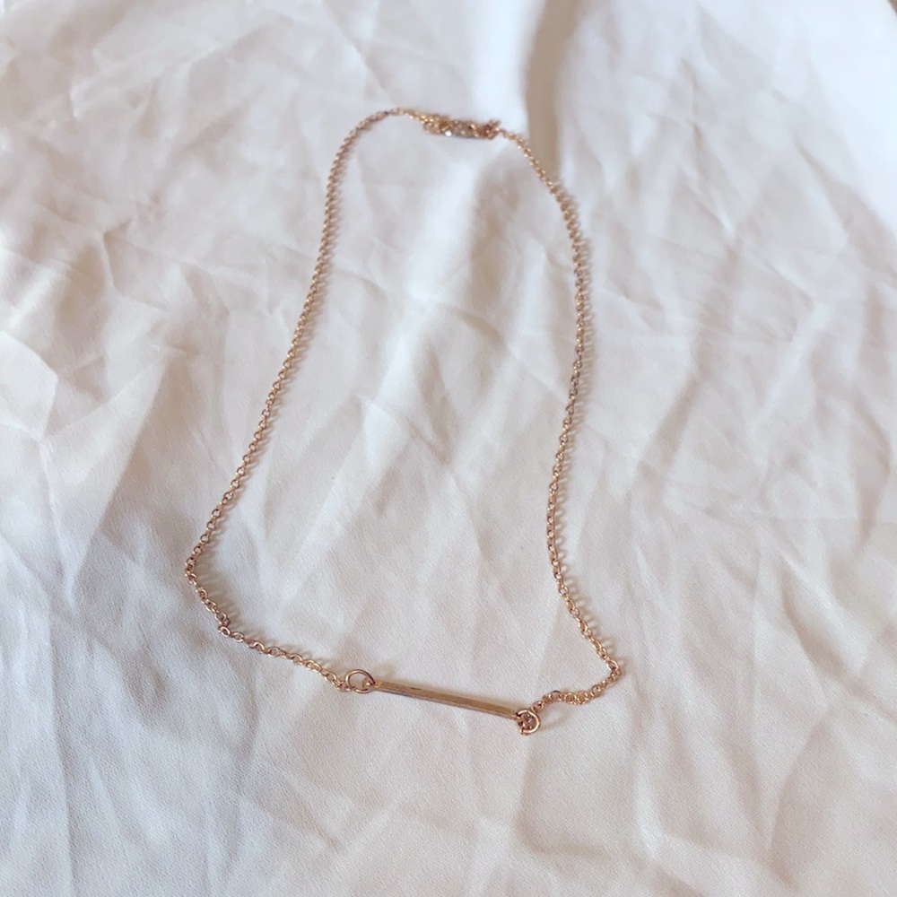 Thin Gold Bar Necklace